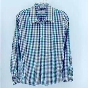 Jack Spade Warren Street plaid long sleeve button up dress shirt sz M